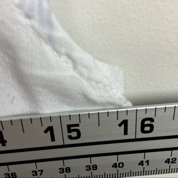 Anthropologie Pepaloves Flower Striped Mini Dress Size XS Blue White V-Neck Boho - Picture 10 of 13